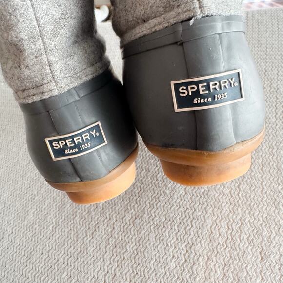 Sperry Grey Wool Quilted Saltwater Duck Boots Size 8.5 Snow Boots Outdoor - Picture 6 of 12